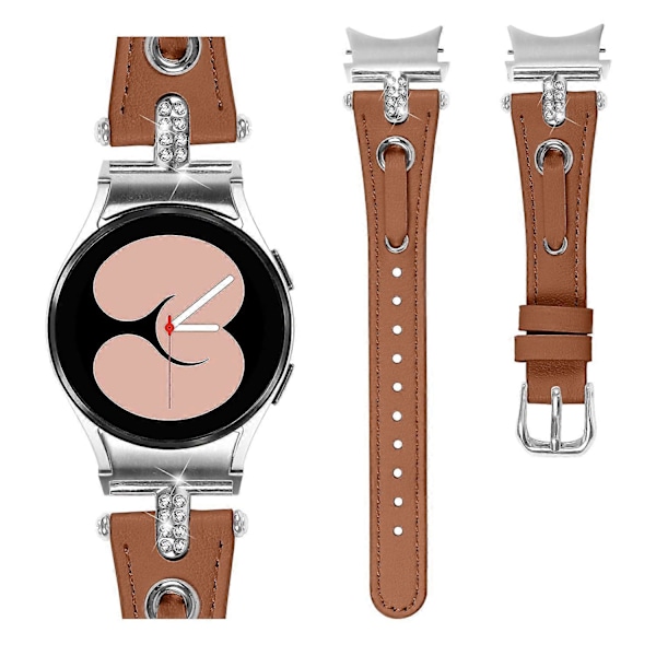 Type E Ægte læderrem til Samsung Galaxy Watch6 40mm/44mm/6 Classic 43mm/47mm Style E