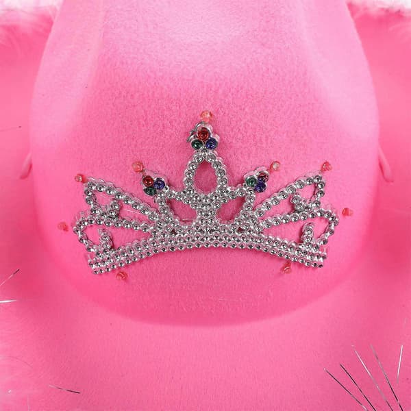 Pink cowboyhat til festbrug, lysende stilfuldt kostumetilbehør