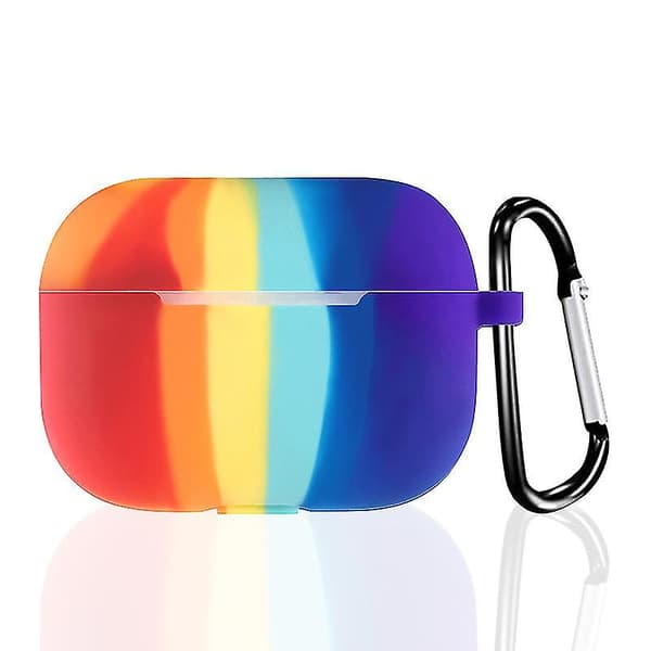 Rainbow - Protective Case Compatible with Airpods 3 [Rainbow Silicone Case] [with Snap-on Shockproof].