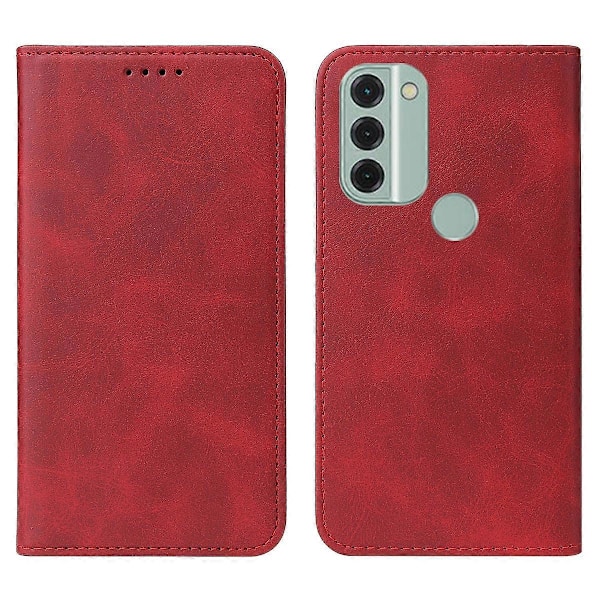 Magnetisk Lukking Lær Telefondeksel Red For Nokia C31