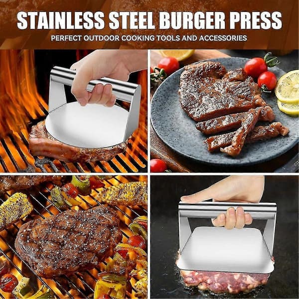 2 pcs Burger Presses, 14 cm Round & Square Hamburger Press for Smashed Burgers
