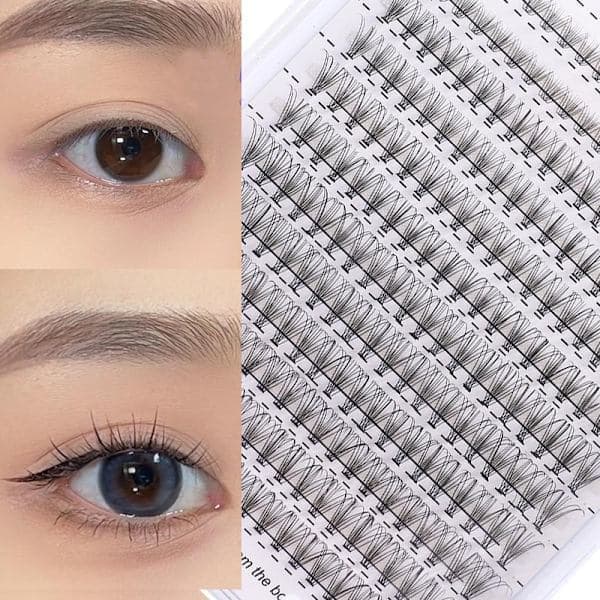 Individual False Eyelashes - Natural Look and Volume Set - Black