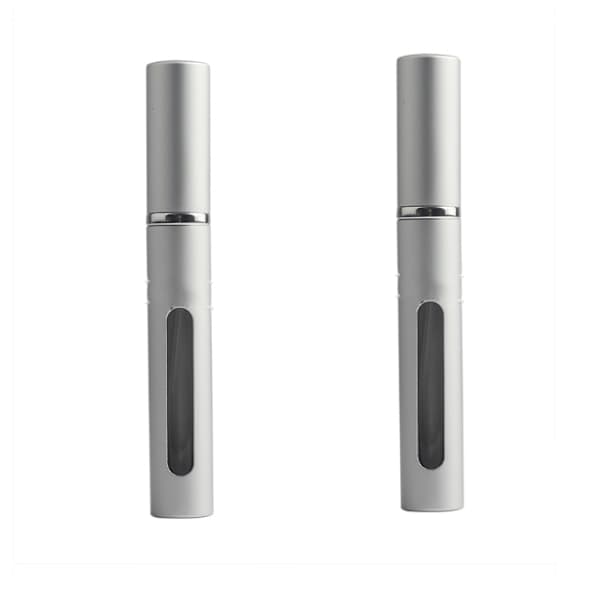 Small refillable perfume bottle, refillable 5 ml 2-pack silver