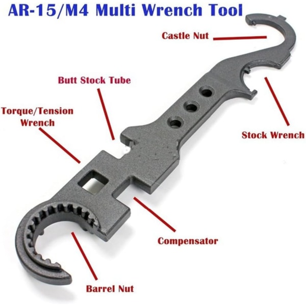 Stålpansarnyckel AR-15/M4 för att ta bort och installera kombinationsnyckel AR-15/M16/AR15/M4