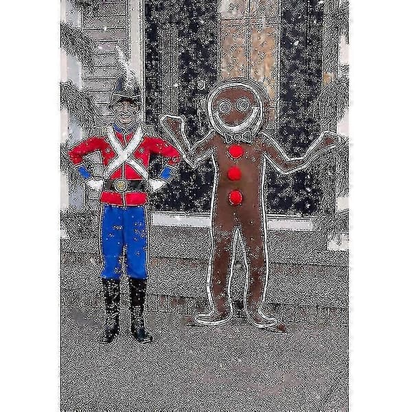 Iced Gingerbread Man Kostym för Vuxna, Julkakskostym för Män Kvinnor S