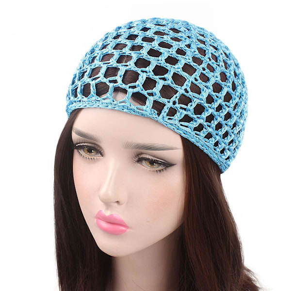 Hårnett i netting, heklet lue, fiskenett hårnett, snood-deksel ornament for soving Khaki