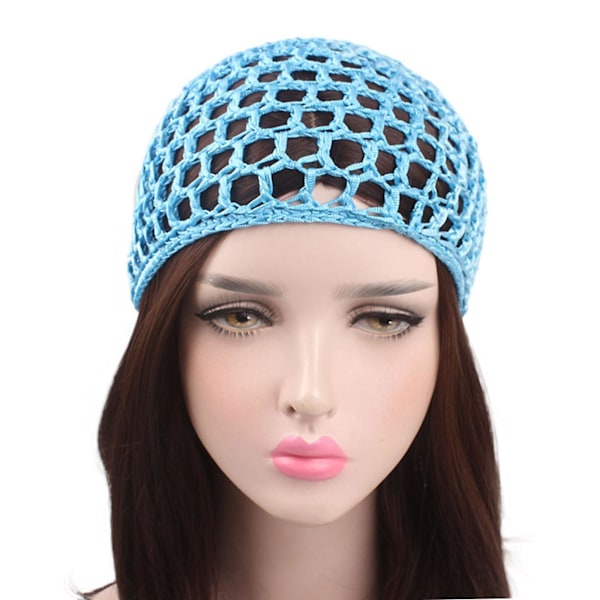 Hårnett i netting, heklet lue, fiskenett hårnett, snood-deksel ornament for soving Red
