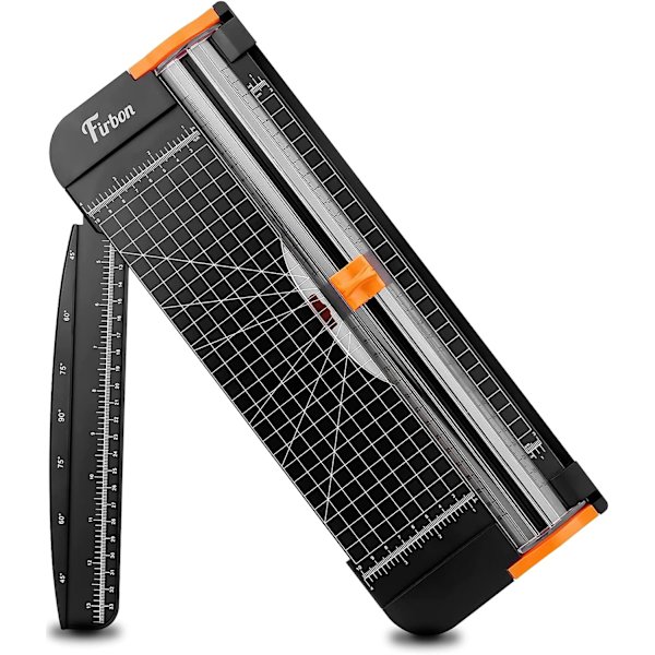 A4 Papirskærer 12-tommer Titanium Papirtrimmer Scrapbooking Værktøj med Automatisk Sikkerhedsskjold og Sidelineal (Sort)