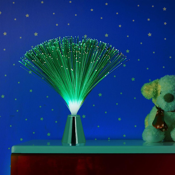 Glasfiberlampe med farveskift, LED retro lampe, stemningslys, bord- og sengelampe, 33 cm, farverig, multicolor