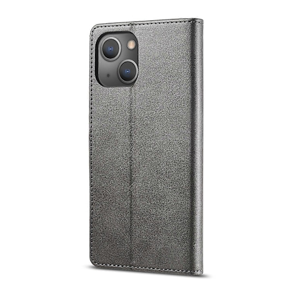 För iPhone 14 LC.IMEEKE Kalvtextur Horisontell Flip Läderfodral Grey