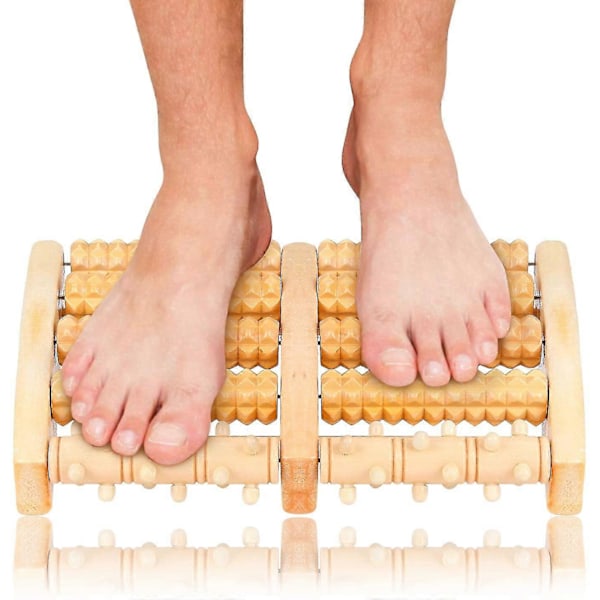 Fodrulle i træ, fodmassage rulle, massage til stressreduktion