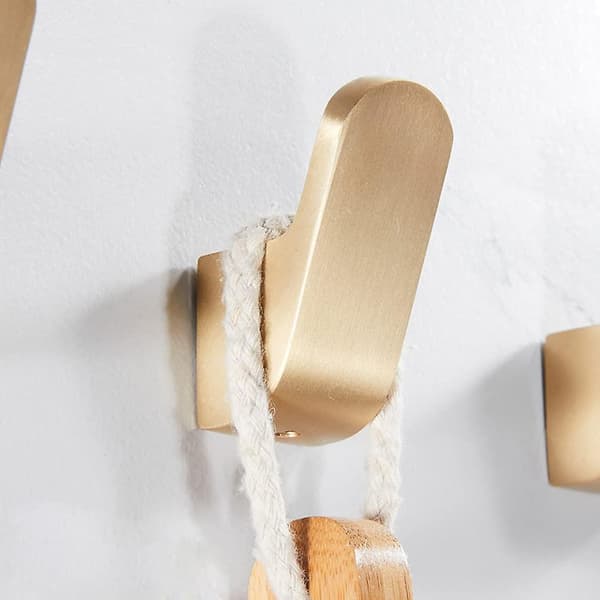 Bathroom Hook Set with 2 Single Towel Hooks for Bathroom, Kitchen, Bathrobe, Coat, Hat, Wall Hook with Screws, Gold