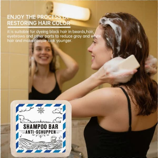 1-3X Solid Anti Dandruff Shampoo - Solid Shampoo Menn & Kvinner - 3-i-1 Dusjsåpe Menn for Hår, Ansikt, Kropp - Vegansk 2pcs