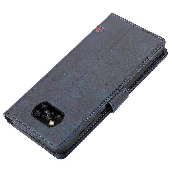Classic Leather Wallet Case for Xiaomi Poco X3 NFC (Blue)