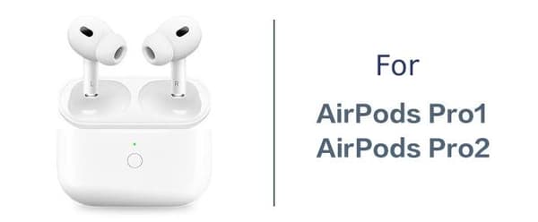 Wireless Headphone Case for Original AirPods Pro1/Pro2, 680 mAh Battery Capacity, Supports Wired/Wireless Charging - White