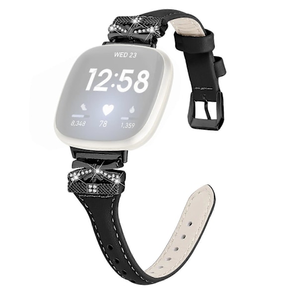 Type C Sort Spænde Armbånd til Fitbit Versa 3/4/Sense/Sense 2 Sommerfuglforbindelse Smart Watch Style B