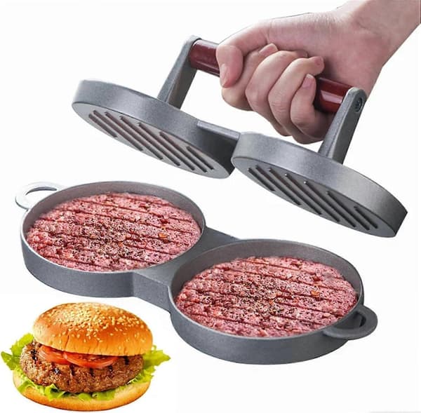 Hamburgerpress med pappersdesign, enhetlig rund biffpressform för köksmatlagning