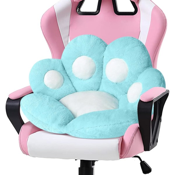 Cat's Paw Cushion Kawaii Chair Cushion 27,5 x 23,6 tum (Ca 69,9 x 59,9 cm) Söt kudde Bekväm för spelstol Rumsdekor Blå