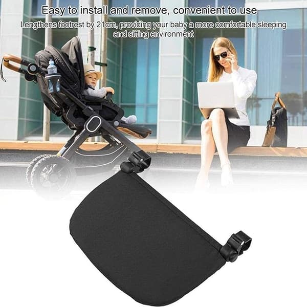 Universal Stroller Footrest - Adjustable Leg Extender Extended