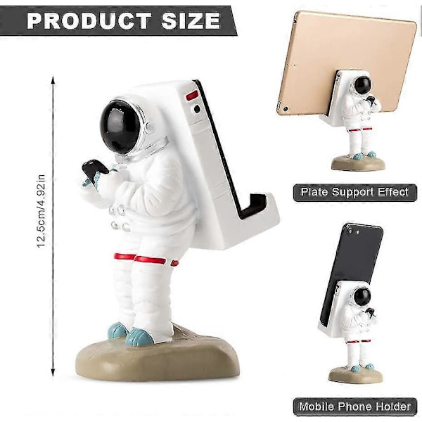 Kontor Telefonholder, Universell Hvit Polyresin Solid Mobiltelefonholder Luktfri Skrivebordsstativ Astronaut Stil Telefonholder For Skrivebord B