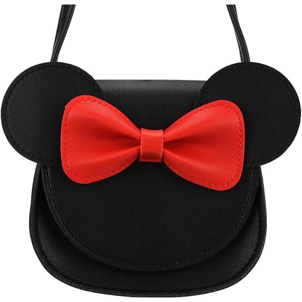 Little Mouse Ear Bow Crossbody-väska, PU-axelhandväska för barn, flickor, små