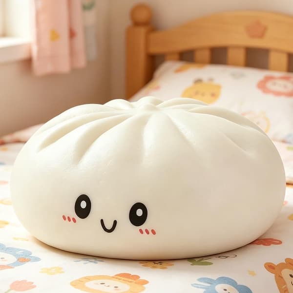 Dumplingpute, 26 cm enorm dumpling kosedyr sensorisk ball stressreduserende dumplinglignende Beige