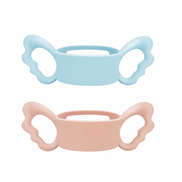 Baby Bottle Handles - Silicone Bottle Handles Only Wide-Neck Bottle and Other Dia 6-7cm Wide-Neck Bottle (Pink+Blue)