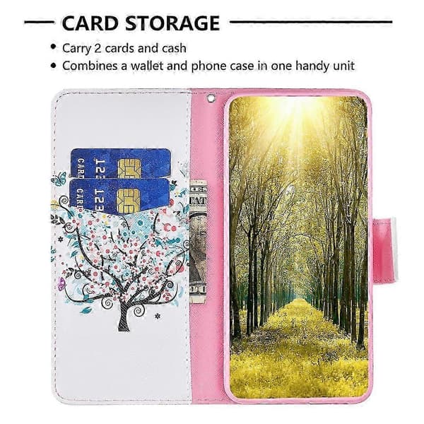 Wallet Case for Samsung Galaxy A16 with Pattern Print, Leather Phone Cover (Flower Tree)