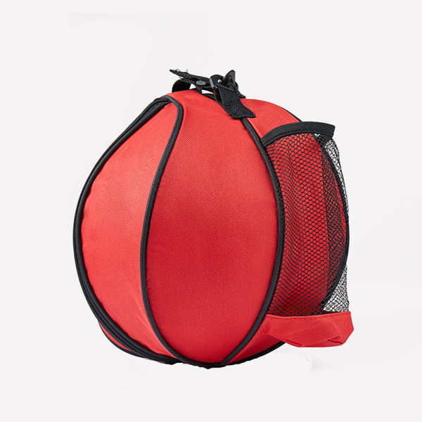 Basketball taske fodbold taske fodbold volleyball softball sports bold taske holder justerbar skulderrem 2 side mesh lommer - rød