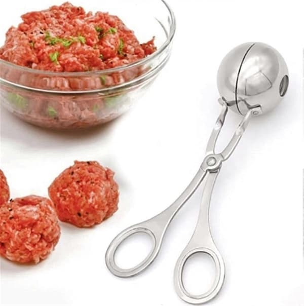 Frikadelleform i rustfrit stål med non-stick overflade og ergonomisk greb til madlavning