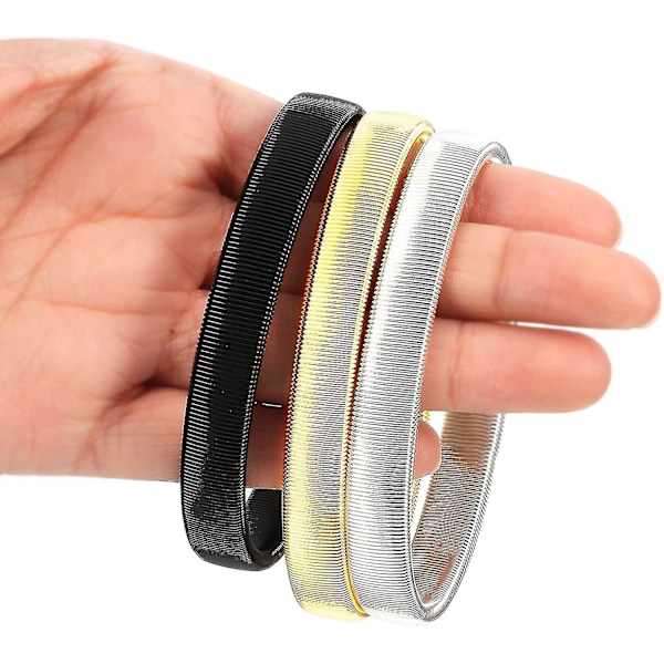 3 paria hihansuun pidikkeitä liukumattomat paidan hihansuun pidikkeet joustavat metalliset käsivarren nauhat hihansuun pidikkeet naisille miehille-hy Silver Gold and Black