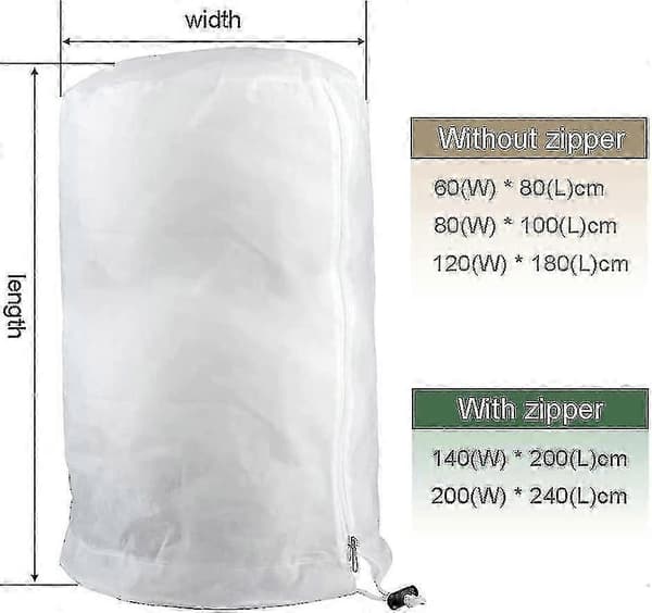 Frostskyddspåsar för växter, återanvändbart växtskydd med dragsko, trädgårdsfleeceväskor vinter A Beige S-60x80cm