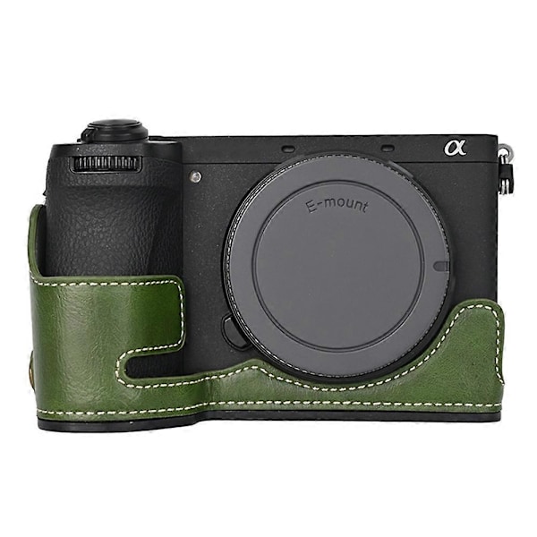 Type D PU Læder Bund Etui Halv Krop Kamerabeskyttelsescover til Sony A6700 Style A