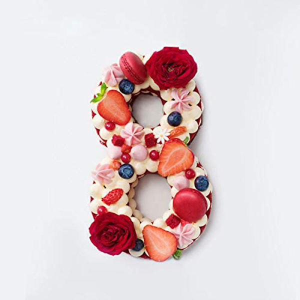 Kageform Silikone Tal Store Tal 7 Bageform Bage Fødselsdag Jubilæum Fødselsdagskage 20 X 25 Cm (Multi-Way)-8-Rød