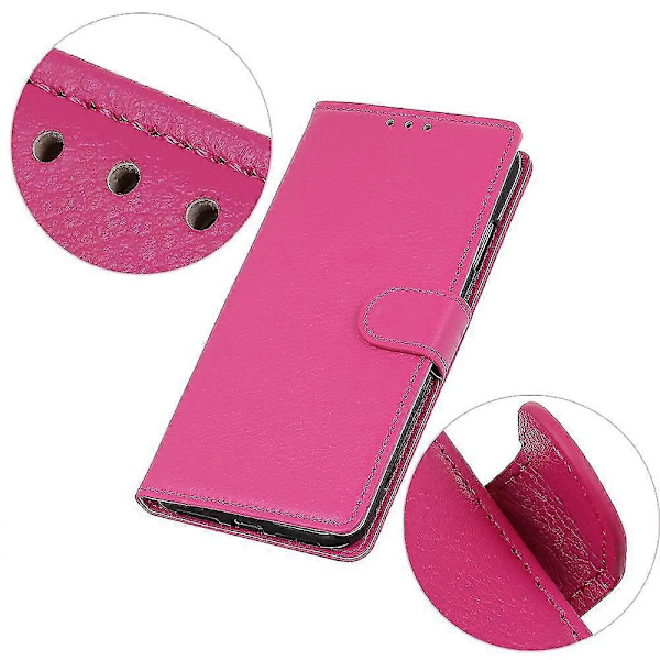 Litchi Skin Classics Plånboksfodral Ställ Läder Flip Cover För Iphone Se (2020)/se (2022)/7/8 4.7 Tum Pink