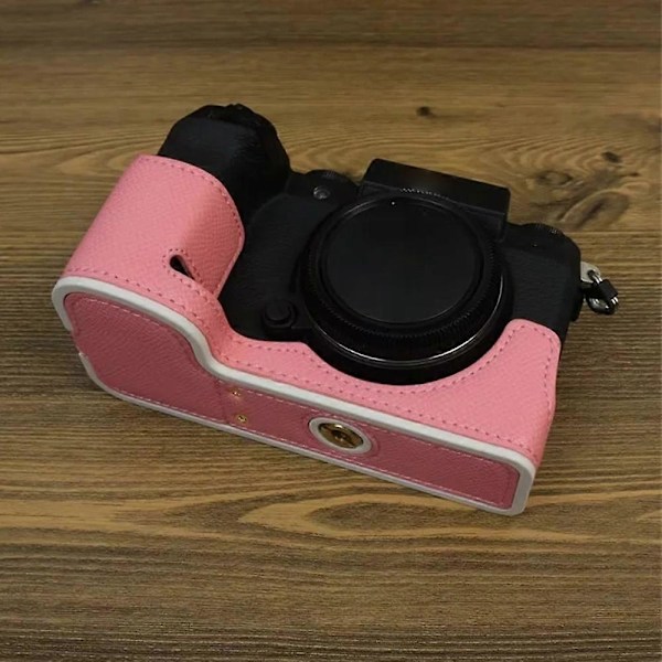 Type D PU Læder Bund Etui til Fujifilm X-S20 Kamera med Batteriåbning Halv Kropsdækning Style C