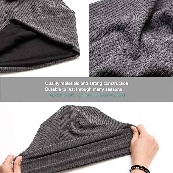 Trendy og stilful hue af kvalitetsstrikket stof, åndbarhed og elasticitet Skull Cap to hatte