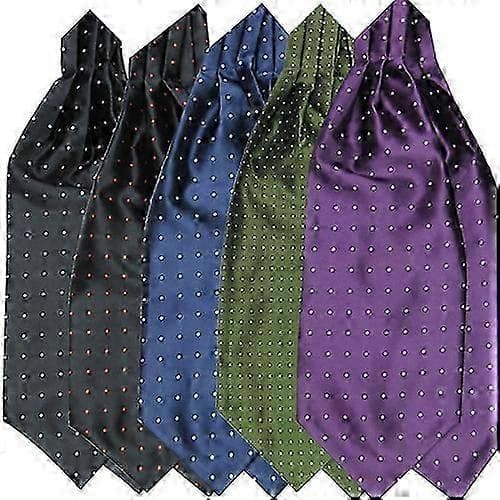 Herremoderne glat slips med prikker, ascot-slips, halstørklæde i silkeblanding Dark Red