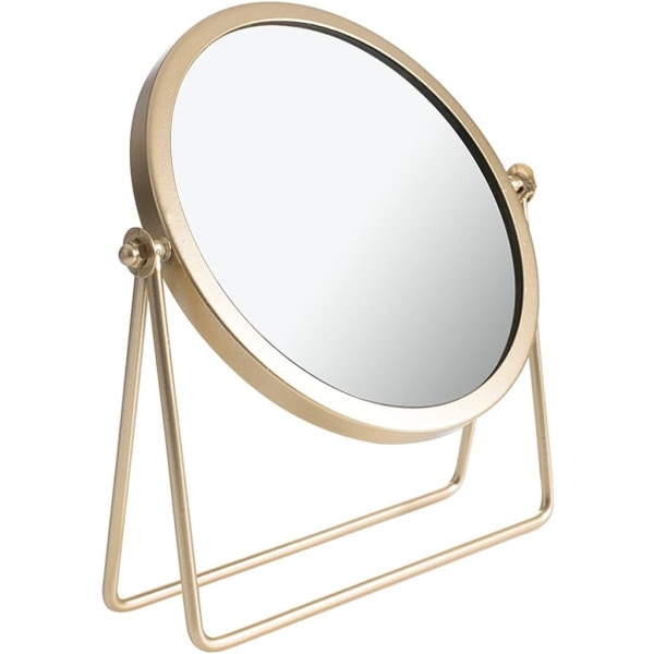 Enkeltsidet makeup spejl vintage 360° roterende metal makeup spejl rundt skønhedsspejl håndlavet makeup