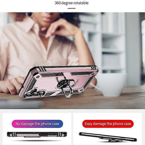 Støtsikkert TPU + PC-deksel til Samsung Galaxy A15 (Rosegull)