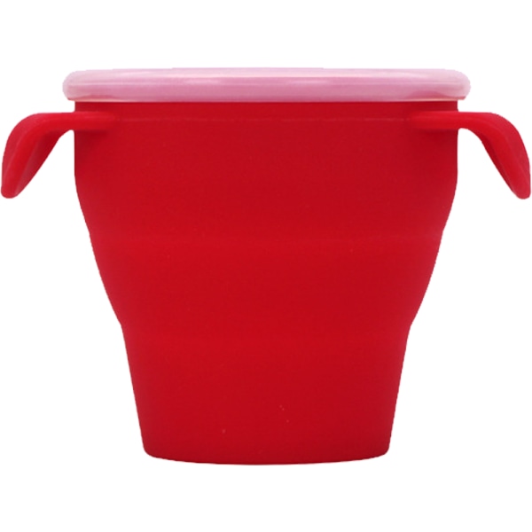 Snack Cup | Hopfällbar silikonsnackbehållare | Toddler och baby Röd