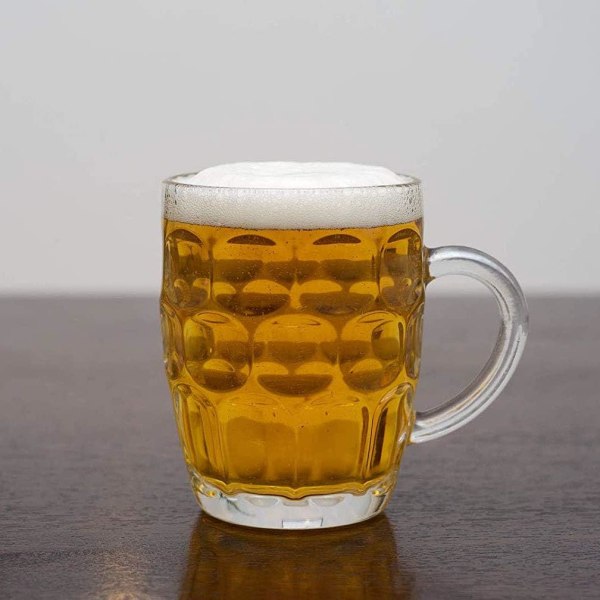 Dimple Stein Ölmugg, Glasölsmuggar med handtag, Frysta ölglas, Ölmugg (500 ml)