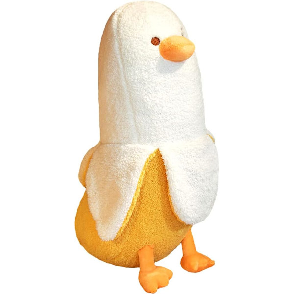 Banan And Duck Plys - Sød And Duck Plysdyr Kast Plys Legetøj Blød Krammepude (Hvid, 19.7\")