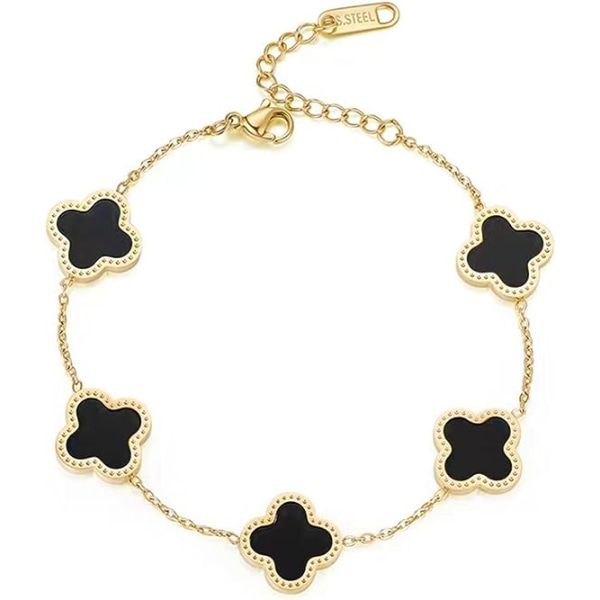 18K Gold Plated Lucky Clover Bracelet for Women Adjustable Cute Fashion Simple Bracelet Jewelry Birthday Gifts for Women Girls