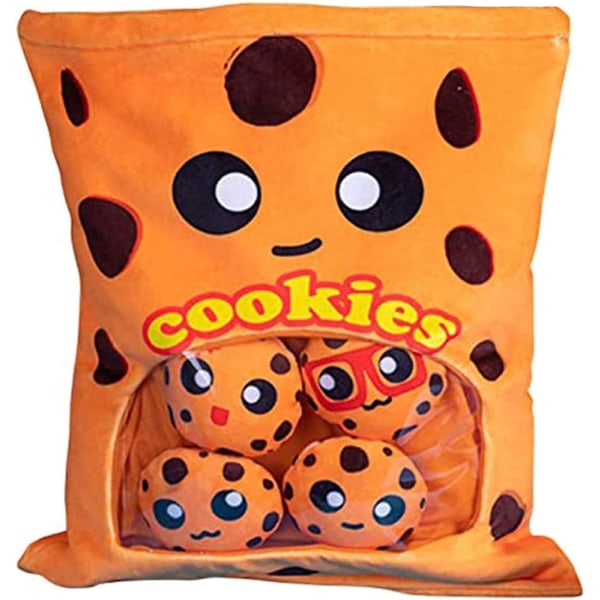 Yummy Cookie Stuffed Toy Game Pillow, Cute Plush Cushion, Delicious Food Dessert Package, Birthday Gift (8pcs a Bag, Orange)