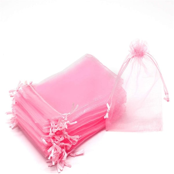 Vit Druvskyddspåse, 100 st Skyddspåsar, 17 x 23cm, Växtskyddspåsar, Organza Dragkedjepåse för Frukt Pink