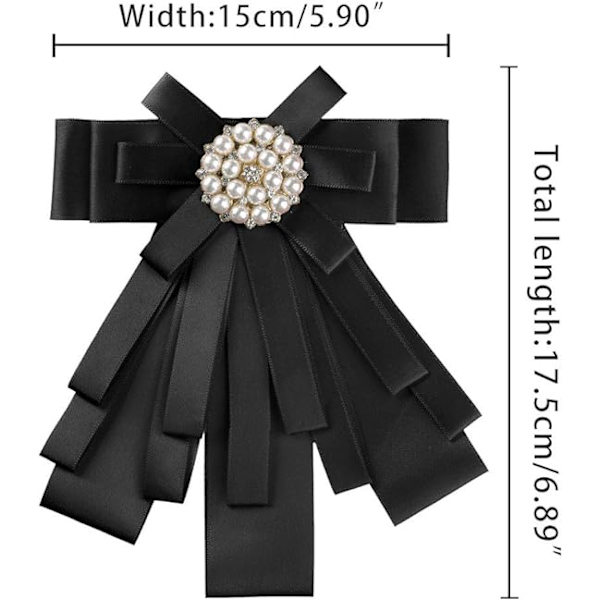 Dame Pre-bundet Sløjfe Perler Butterfly Sløjfe Elegant Bånd Brosche