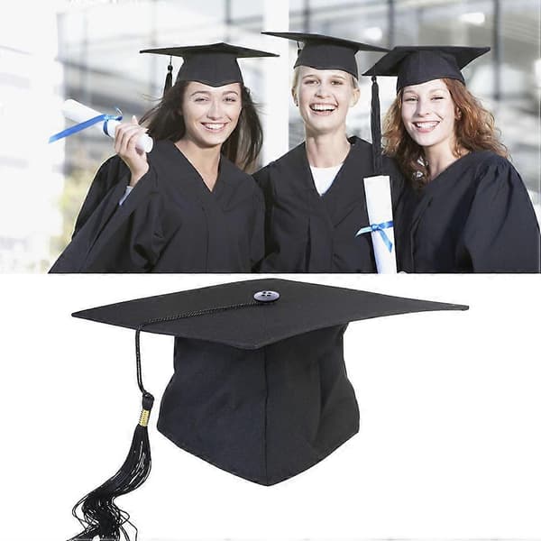 Voksen studentlue justerbar for konfirmasjon 2 stk svart