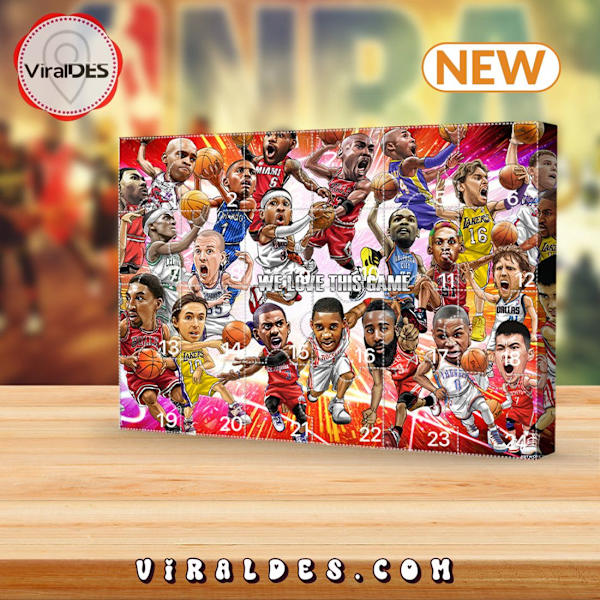 NBA Julkalender 2024 för Jul - NBA Julkalender 24 Dörrar, James, Kobe, etc. Rutiga Presenter A