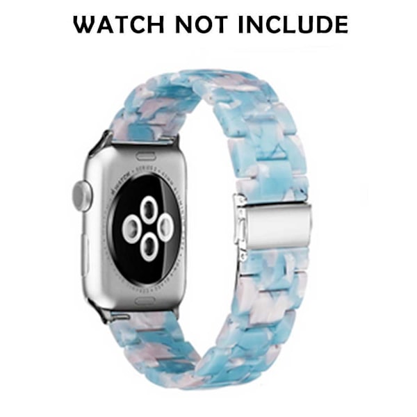 Yhteensopiva Apple Watch -rannekkeiden kanssa 38-40mm/42-44mm sarja 5/4/3/2/1, ohut hartsiranneke -42-44mm-taivaansininen